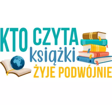 Naklejka na ścianę do salonu napisy książki - TenStickers