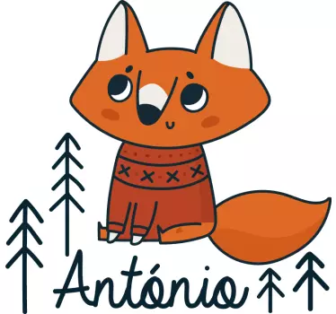 Naklejka na ścianę dla dzieci uroczy lisek - TenStickers