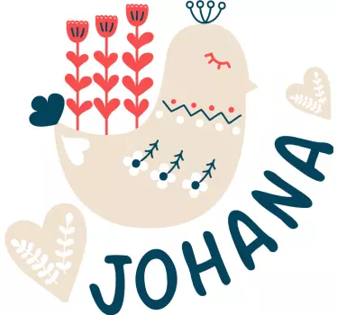 Naklejka na ścianę dla dzieci wesoły ptaszek na zamówienie - TenStickers