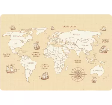 Naklejka na laptopa Antyczna mapa świata - TenStickers