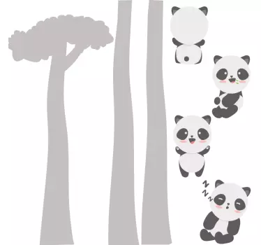 Naklejka na ścianę Pandy bawiące się - TenStickers