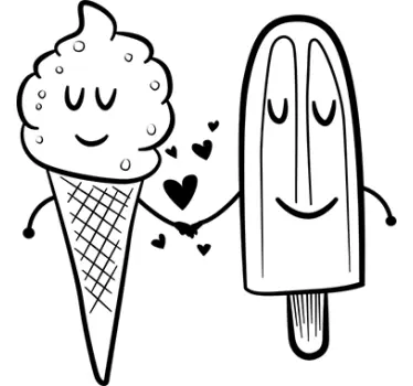 Naklejka dekoracyjna zakochane lody - TenStickers
