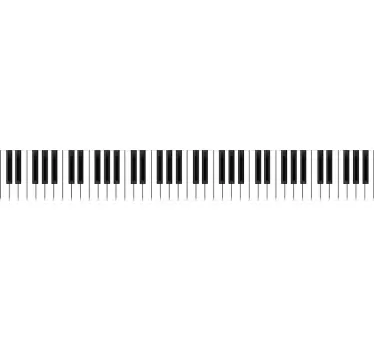Naklejka na ścianę klawiatura pianino - TenStickers