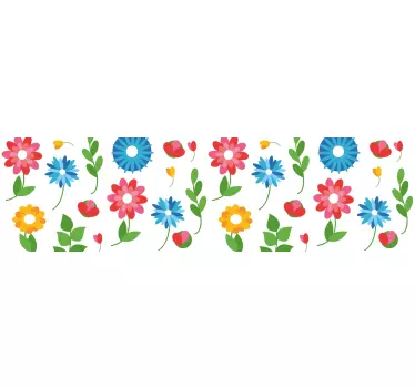 Naklejka na ścianę szlaczki kompozycja kwiatowa - TenStickers