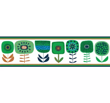 Naklejka na ścianę szlaczki w stylu kwiatowym - TenStickers