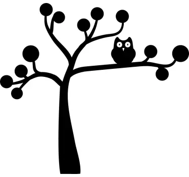 Drzewo z naklejkami na wieszak z sową - TenStickers