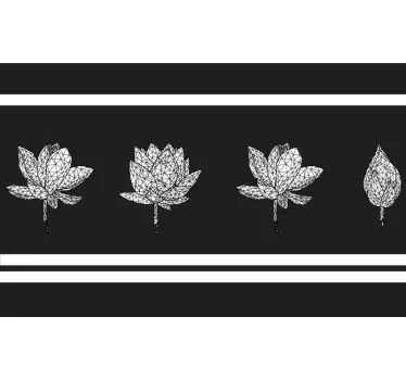 Naklejka ścienna szlaczki Kwiat lotosu low poly line - TenStickers