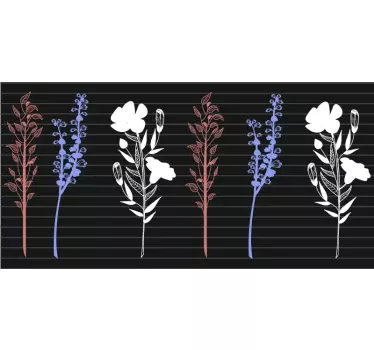 Naklejka na ścianę szlaczki rysunek kwiatowy - TenStickers
