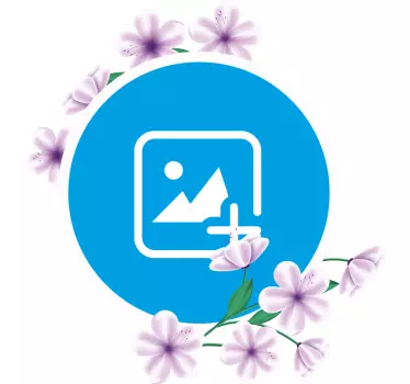Naklejka na ścianę ornament kwiatowe koło fotograficzne - TenStickers