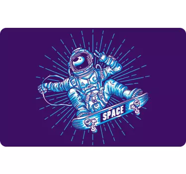 Naklejka na laptop łyżwiarstwo astronauta na deskorolce - TenStickers