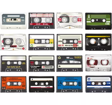 Naklejka kolekcja starych kaset - TenStickers