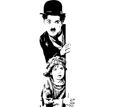 Naklejka na ścianę do salonu Chaplin - TenStickers