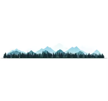 Naklejka ścienna natura Sylwetka góra z drzewami - TenStickers