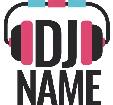 naklejka na ścianę dla młodzieży Logo muzyki dj - TenStickers