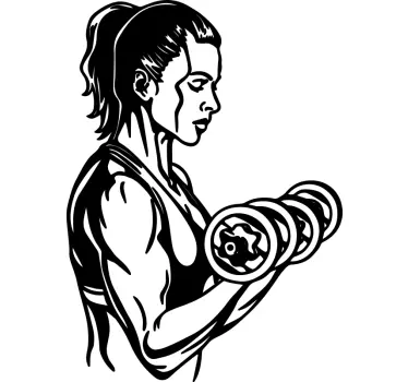Naklejka na ścianę piłka nożna kobieta fitness podnosząca - TenStickers