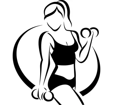 Naklejka na ścianę piłka nożna sylwetka fitness kobiety - TenStickers