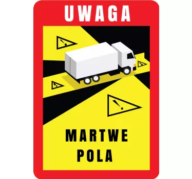 Naklejka ścienna Uwaga martwe punkty po polsku - TenStickers