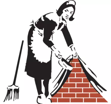 Naklejka na ścianę pokojówka według Banksy - TenStickers