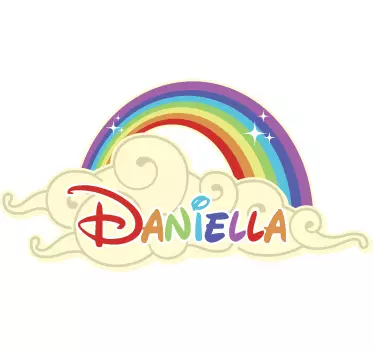 Naklejka na ścianę dla dzieci tęcza i imię - TenStickers