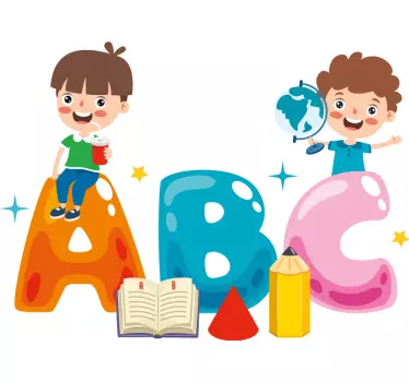 Naklejka na ścianę Szczęśliwe dziecko alfabeta - TenStickers