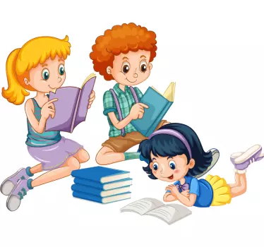 Naklejka ścienna edukacyjne Grupa dzieci w szkole - TenStickers
