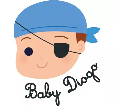 Piracka naklejka na ścianę z imieniem dziecka - TenStickers