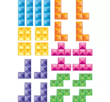Naklejka dekoracyjna klocki Tetris - TenStickers