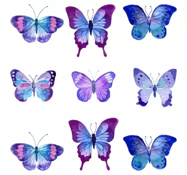 Naklejka na ścianę motyle żywe ilustracje motyli - TenStickers