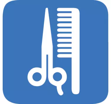 Naklejka dekoracyjna ikona fryzjer - TenStickers