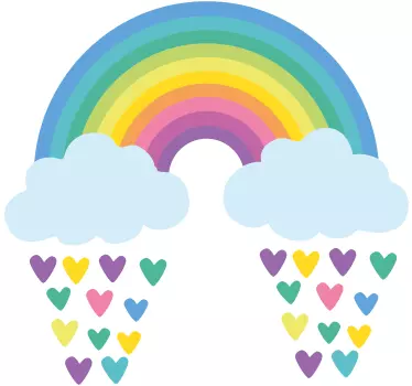 Naklejka ścienna ilustracje Zabawna wielokolorowa tęcza - TenStickers