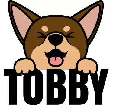Naklejka na ścianę psy i koty uśmiechnięta twarz psa - TenStickers