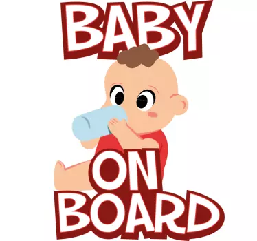 Naklejka na samochód dziecko w aucie urocze dziecko pije - TenStickers