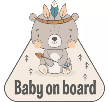 Naklejka na samochód dziecko w aucie uroczy miś - TenStickers