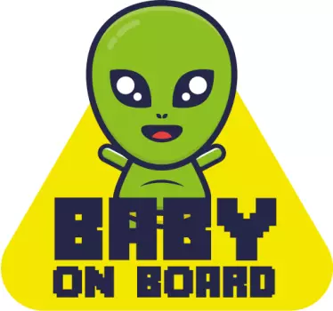 Naklejka na samochód dziecko w aucie uroczy kosmita - TenStickers