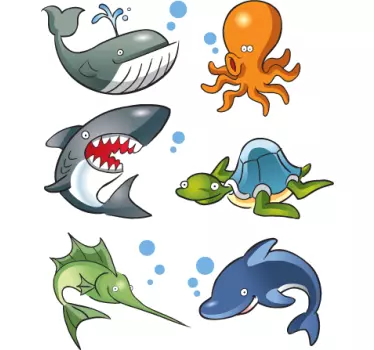 Naklejka dla dzieci morskie stworzenia - TenStickers