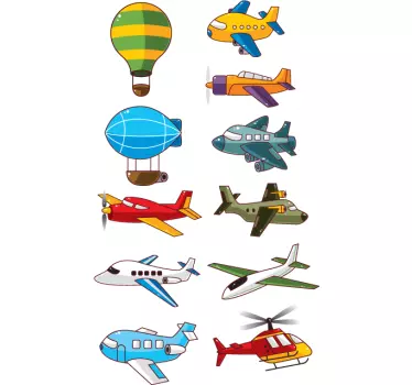 Naklejka dla dzieci samoloty - TenStickers