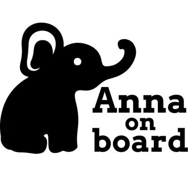 Dziecko w aucie naklejka Słodki słoń - TenStickers