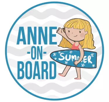 Naklejka na samochód dziecko w aucie przygoda na fali - TenStickers