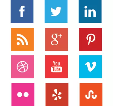 Naklejki ikony social media - TenStickers