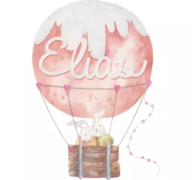 Naklejka na ścianę dla dzieci balon różowy na zamówienie - TenStickers