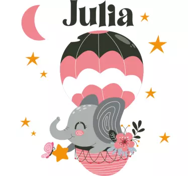 Naklejka na ścianę dla dzieci uroczy słoń z balonem - TenStickers