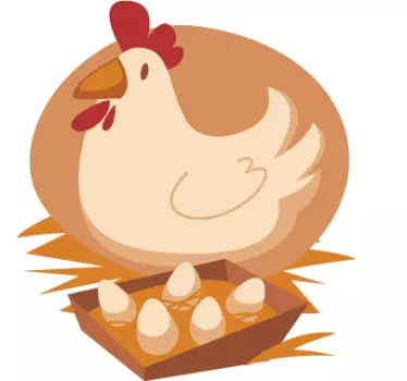 Naklejka dziecięca kura i jajka - TenStickers