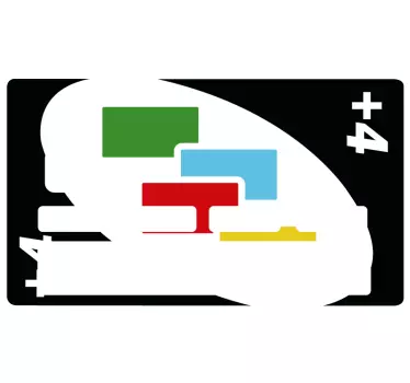 Naklejka na kartę kredytową +4 uno gra karciana - TenStickers