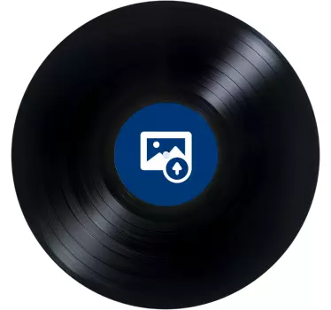 Naklejka na ścianę do salonu płyty winylowe na zdjęcie - TenStickers