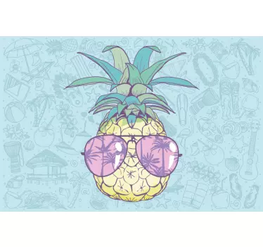 Naklejka na laptop Kreskówka hawajska ananas - TenStickers