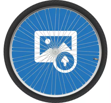 Naklejka na ścianę kolarze sylwetka motocyklisty koło - TenStickers