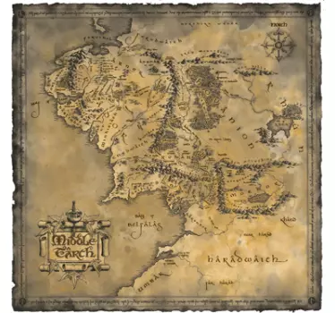 Naklejka na ścianę Mapa Śródziemia - TenStickers