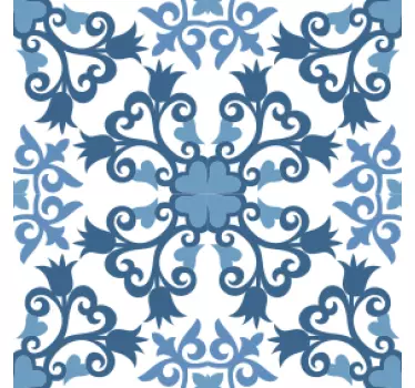 Naklejka na kafelki Kwiatowy wzór płytek - TenStickers