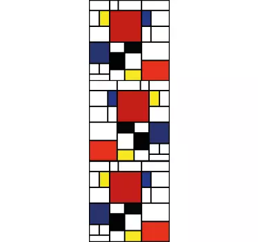 Naklejka na drzwi geometryczne bloki mondrian - TenStickers