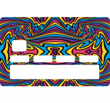 Naklejka na kartę kredytową żywe kolory groovy linie - TenStickers